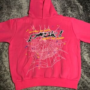 Spider Sp5der Pink & Black P*Nk! Pullover Hoodie Men’s Size Large